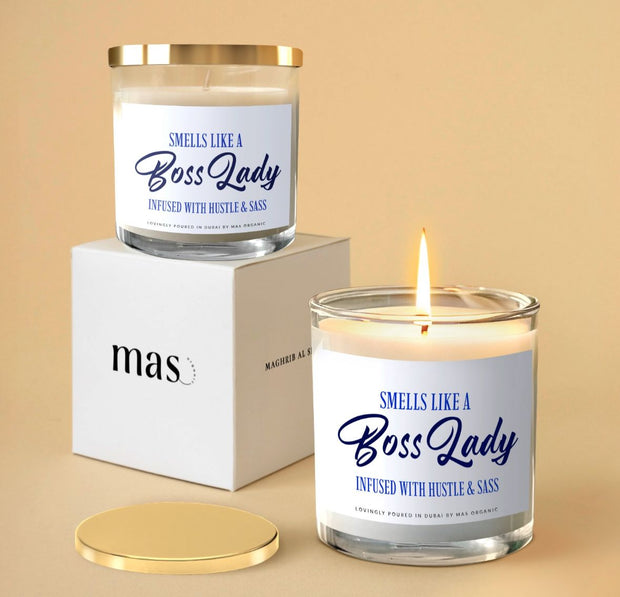 Empowering candle with Boss Lady label