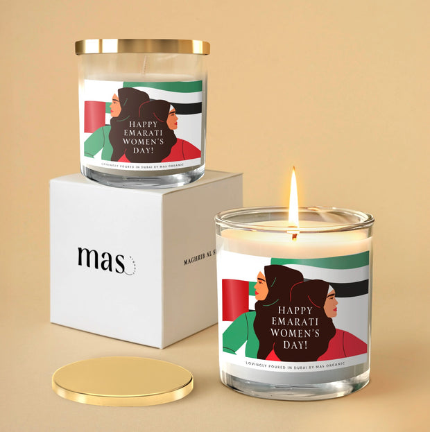 Scented candles with Emirati Women's Day label