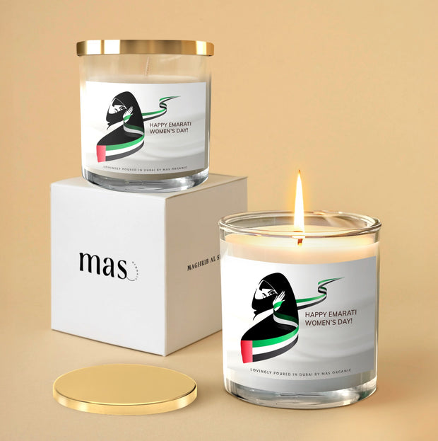 Scented candles with Emirati Women's Day label