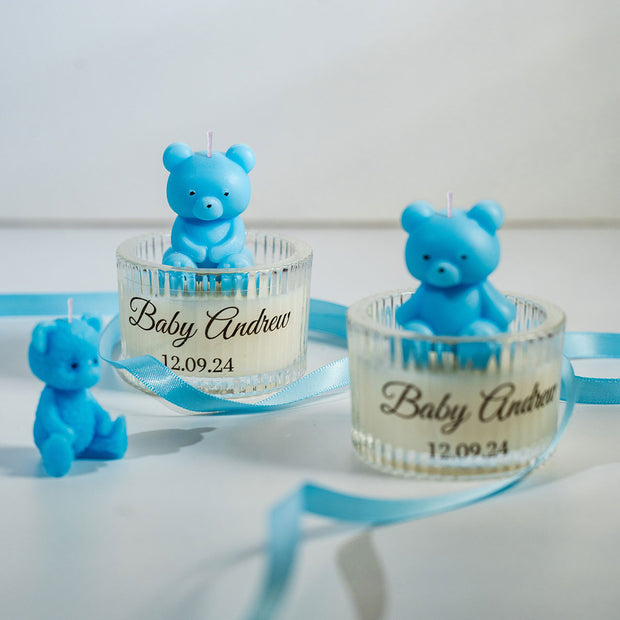 Teddy Candle with Glass Jar