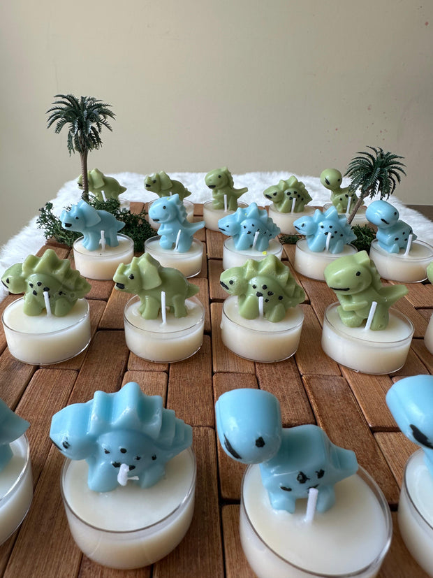 baby dino candles in polymer jar