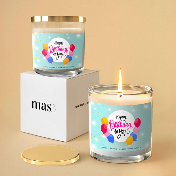 Scented Candle with Happy Birthday Label