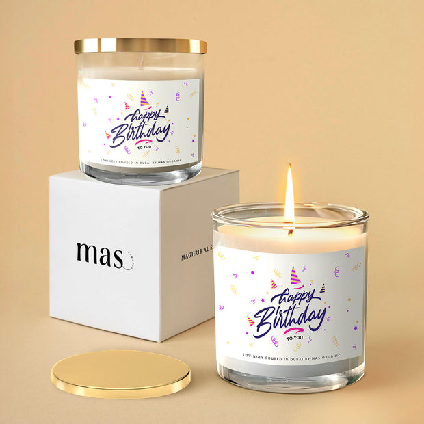 Scented Candle with Happy Birthday Label