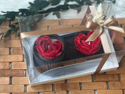 heart candle with jesmonite holder