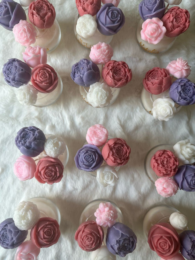 mini flower bouquet candle