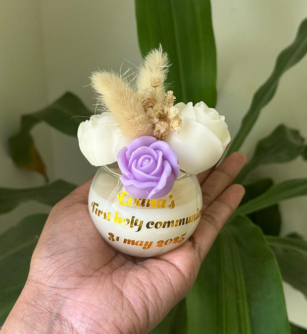 mini flower bouquet candle