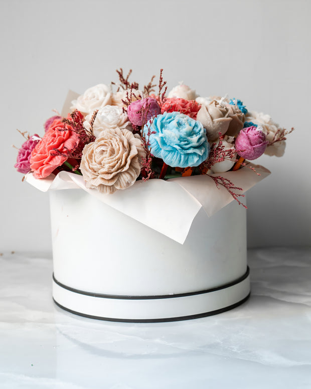 Multi- colored candle flower bouquet